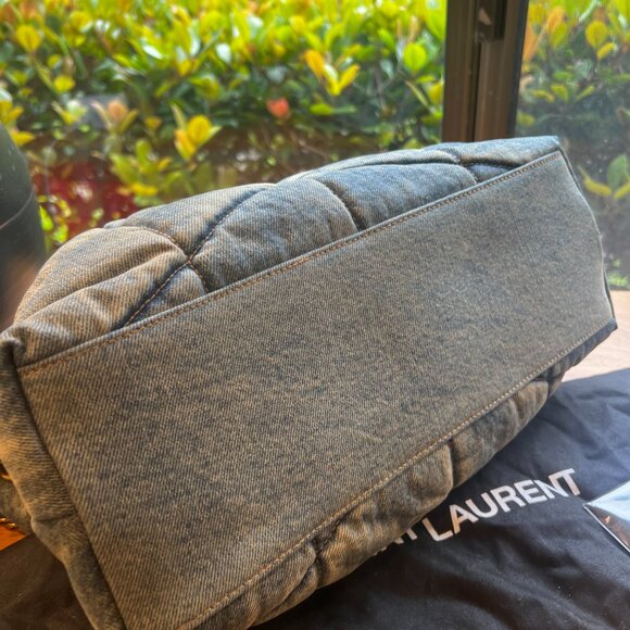 YSL (Yves Saint Laurent) Puffer Medium in Denim and Suede - Picture 11 of 14